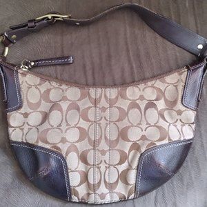 Coach Brown Signature Hobo Shoulder Handbag